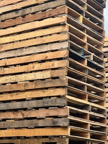 2-way Regular Recycled Wooden Pallets (40*48), Durable, Reusable, Stackable, Easy to Handle