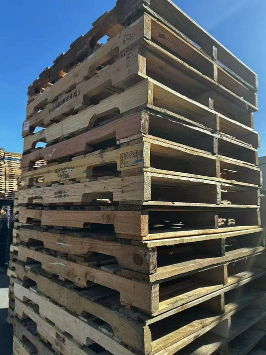 4-way #2 Recycled Wooden Pallets (40*48), Durable, Reusable, Stackable, Easy to Handle