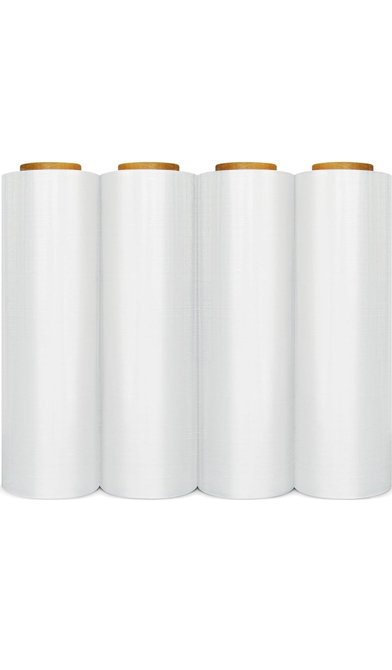 Stretch Wrap, 4 Pack, 18 Inch x 1500 Feet, 80 Gauge, Clear Plastic Cling, Cast Hand Stretch Film Rolls for Packaging Moving Packing Pallets