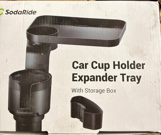 Car Cup Holder with Expander Tray Car Table for Road Trip Essentials